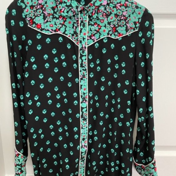 Maje Western Style French Floral Blouse - Picture 2 of 5